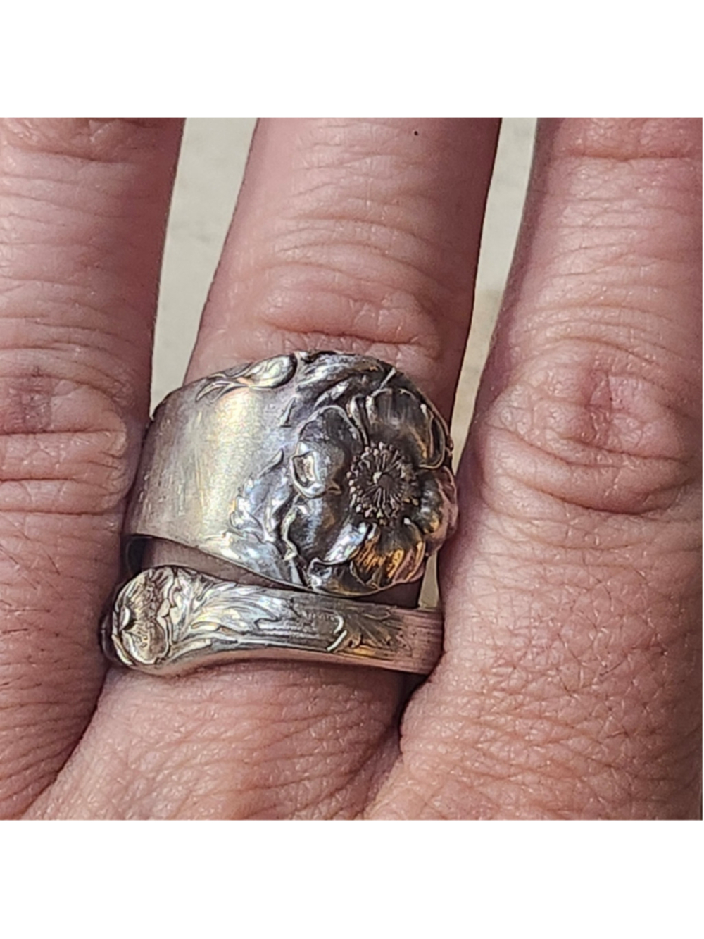 Rodgers A1 silver Plated Wrap Ring Size 8 Briar Rose / Briar Cliff 1910 Pattern